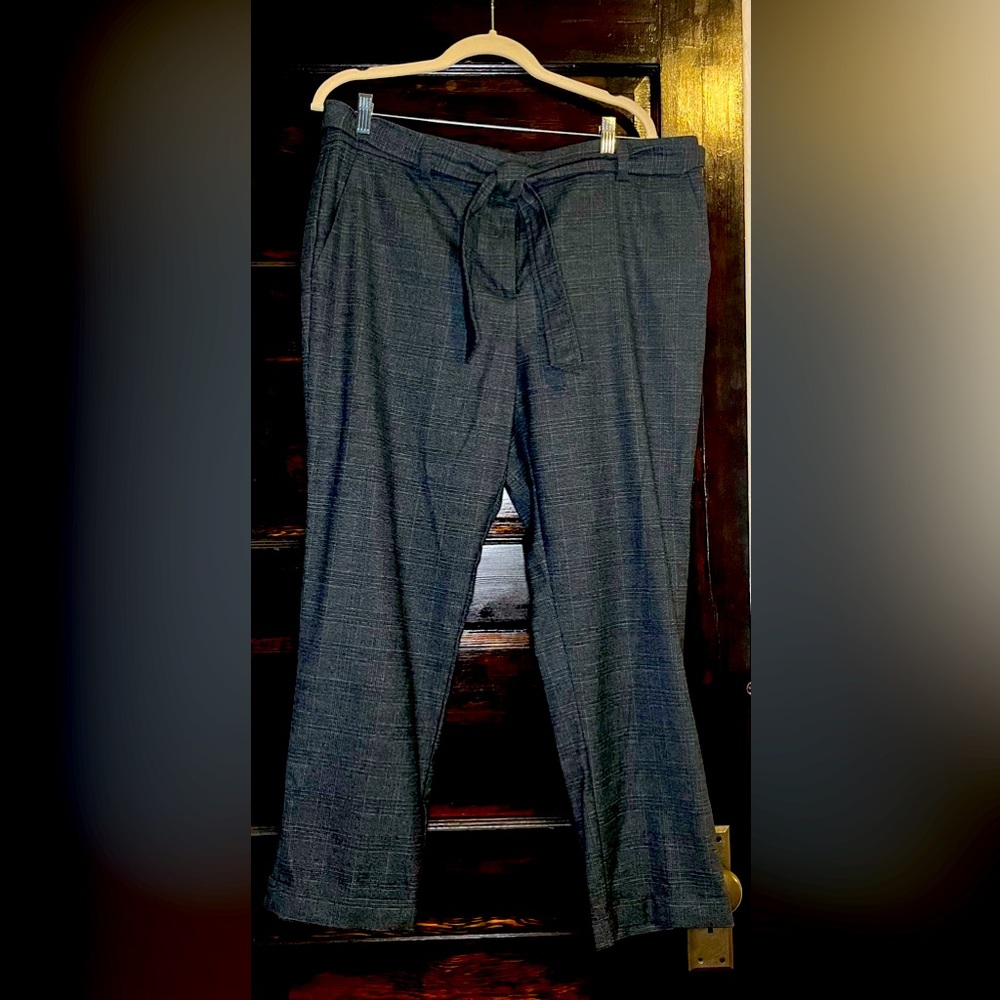 Gray with white stripe pants loft size 14